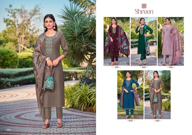 Alexa Vol 6 By Shreen Roman Silk Designer Kurti With Bottom Dupatta Wholesale Shop In Surat